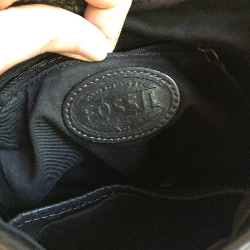 Vintage Fossil Crossbody Bag Black Leather - Picture 10 of 11